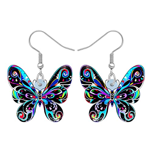 BAMAY Acryl Süß Schmetterling Ohrringe Hängend Insekt Baumeln Schmetterling Geschenke für Damen Mädchen Frühling Schmuck (Grau) von BAMAY