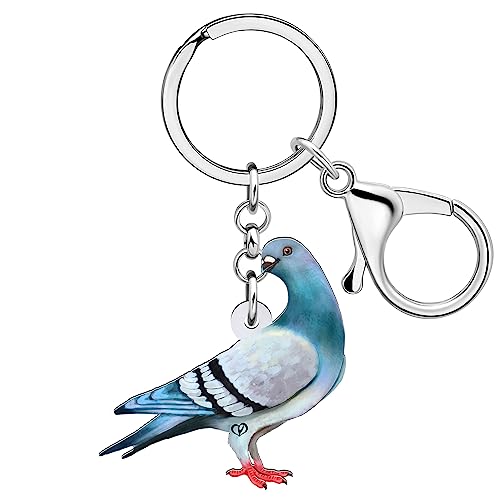 BAMAY Acryl Taube Vogel Schlüsselanhänger Geldbörse Auto Schlüsselanhänger Frühling Schmuck niedliche Taube Geschenke für Frauen Mädchen Sommer Charms (Blau 294) von BAMAY