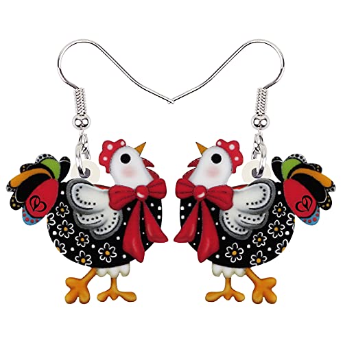 BAMAY Anime Henne Huhn Ohrringe baumeln Acryl Bauernhof Tiere Schmuck lustig Huhn Geschenke für Frauen Mädchen Charms (Mehrfarbig 3796) von BAMAY