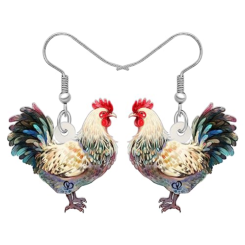 BAMAY Anime Henne Huhn Ohrringe baumeln Acryl Bauernhof Tiere Schmuck lustig Huhn Geschenke für Frauen Mädchen Charms (Mehrfarbig 484) von BAMAY