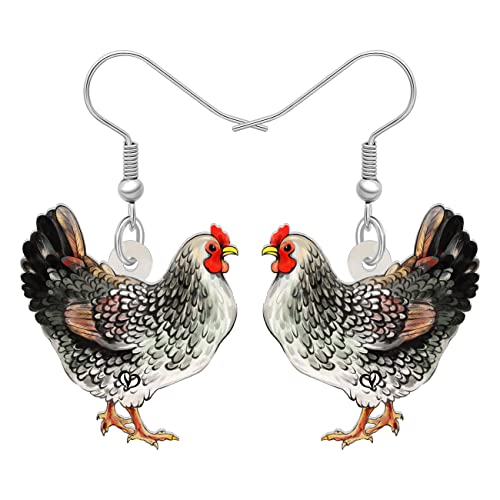 BAMAY Anime Henne Huhn Ohrringe baumeln Acryl Bauernhof Tiere Schmuck lustig Huhn Geschenke für Frauen Mädchen Charms (Schwarz 454) von BAMAY