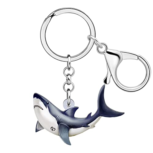 BAMAY Anime Wal Schlüsselanhänger Acryl Brieftasche Auto Schlüsselanhänger Hai Schlüsselanhänger für Frauen Mädchen Sommer Geschenke Ozean Tiere Charms (Schwarz Hai) von BAMAY