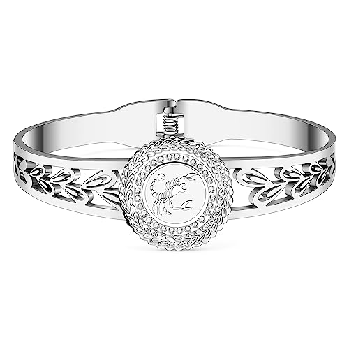 BAMAY Edelstahl 12 Sternzeichen Armband Armreif Konstellation 18K Gold Armbänder für Frauen Mädchen Charms Fische Geschenke (Versilbert Skorpion Armband) von BAMAY