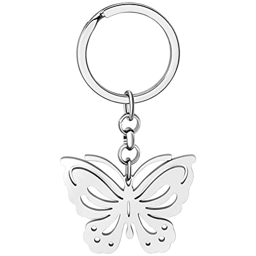 BAMAY Edelstahl Versilbert Vergoldet Schmetterling Schlüsselanhänger Autos Insekten Charms Schmuck Geschenke für Damen Mädchen von BAMAY