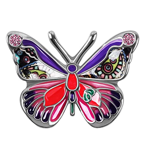 BAMAY Emaille Floral Schmetterling Brosche Pins Zink-Legierung Monarch Schmetterling Geschenke für Frauen Mädchen Schal Revers Pin Charms (Lila 202) von BAMAY