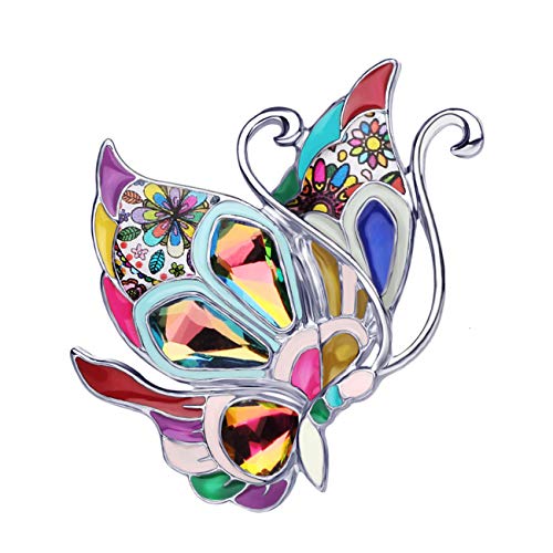 BAMAY Emaille Floral Schmetterling Brosche Pins Zink-Legierung Monarch Schmetterling Geschenke für Frauen Mädchen Schal Revers Pin Charms (Mehrfarbig 145) von BAMAY