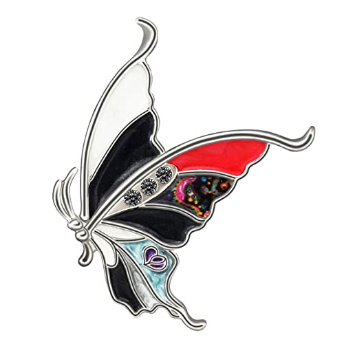 BAMAY Emaille Floral Schmetterling Brosche Pins Zink-Legierung Monarch Schmetterling Geschenke für Frauen Mädchen Schal Revers Pin Charms (Schwarz 198) von BAMAY