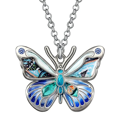 BAMAY Emaille Legierung Niedlicher Schmetterling Halskette Insekt Anhänger Kette Schmetterling Schmuck Geschenke für Damen Mädchen von BAMAY