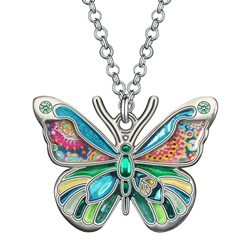 BAMAY Emaille Legierung Niedlicher Schmetterling Halskette Insekt Anhänger Kette Schmetterling Schmuck Geschenke für Damen Mädchen von BAMAY