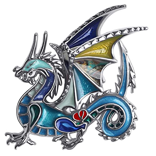 BAMAY Emaille Lustige Drachen Brosche Pins Zinklegierung Modeschmuck Dinosaurier Broschen für Frauen Mädchen Geschenke Schal Revers Pin Charms (Blau 193) von BAMAY