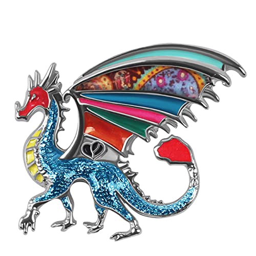 BAMAY Emaille Lustige Drachen Brosche Pins Zinklegierung Modeschmuck Dinosaurier Broschen für Frauen Mädchen Geschenke Schal Revers Pin Charms (Mehrfarbig) von BAMAY