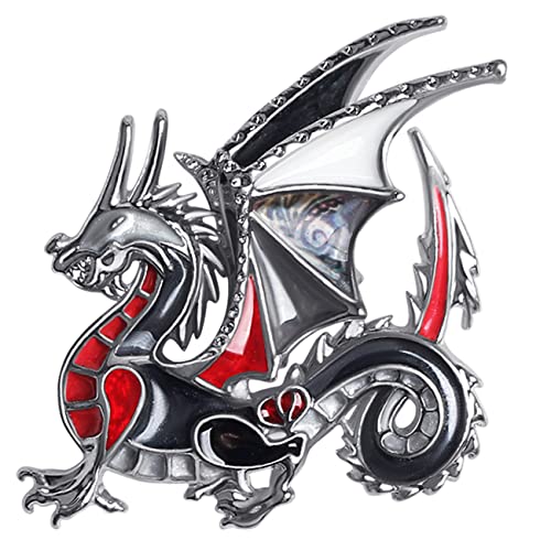 BAMAY Emaille Lustige Drachen Brosche Pins Zinklegierung Modeschmuck Dinosaurier Broschen für Frauen Mädchen Geschenke Schal Revers Pin Charms (Schwarz 193) von BAMAY
