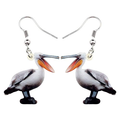 BAMAY Niedliche Mandarin Enten Ohrringe Acryl Baumel Schmuck Blumen Enten Geschenke für Frauen Mädchen Pelikan Ohrringe Enten Anhänger (Pelikan) von BAMAY