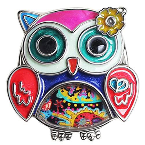 BAMAY Zink-Legierung Niedliche Eule Vogel Brosche Pins Schmuck Emaille Anime Eule Geschenke für Frauen Mädchen Schal Revers Pin Charms (Mehrfarbig) von BAMAY