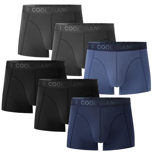BAMBOO COOL Männer Boxershorts Bambus Herren Unterhosen Boxershort Atmungsaktive Unterwäsche 6er Pack von BAMBOO COOL