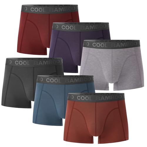 BAMBOO COOL Männer Boxershorts Bambus Herren Unterhosen Boxershort Atmungsaktive Unterwäsche 6er Pack von BAMBOO COOL