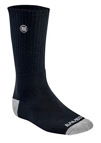 Bamboo Sports Premium Bamboo Crew Arbeitssocken Socken - Feuchtigkeitstransport, geruchsbeseitigend, Schwarz, 3 Paar, Medium Bamboo Sports Premium Bamboo Crew Arbeitssocken Socken - Feuchtigkeitstransport, geruchsbeseitigend, Schwarz, 3 Paar, Medium von BAMBOO SPORTS B