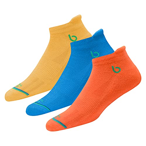 BAMBOS Öko-Touch 3 Paar Sneakersocken Herren Damen Kurze Sportsocken Laufen, Gym & Fitness Unisex Bambus Socken (EU 35-38, Mehrfarbig) von BAMBOS