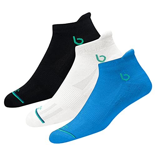 BAMBOS Öko-Touch 3 Paar Sneakersocken Herren Damen Kurze Sportsocken Laufen, Gym & Fitness Unisex Bambus Socken (EU 35-38, Mehrfarbig) von BAMBOS