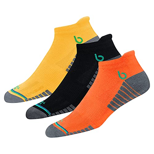 BAMBOS Öko-Touch 3 Paar Sneakersocken Herren Damen Kurze Sportsocken Laufen, Gym & Fitness Unisex Bambus Socken (EU 35-38, Mehrfarbig) von BAMBOS