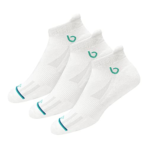 BAMBOS Öko-Touch 3 Paar Sneakersocken Herren Damen Kurze Sportsocken Laufen, Gym & Fitness Unisex Bambus Socken (EU 47-49, Öko Weiß) von BAMBOS