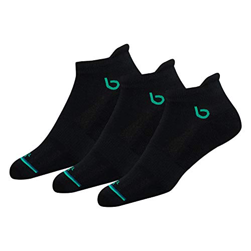 BAMBOS Öko-Touch 3 Paar Sneakersocken Herren Damen Kurze Sportsocken Laufen, Gym & Fitness Unisex Bambus Socken (EU 47-49, Schwarz) von BAMBOS