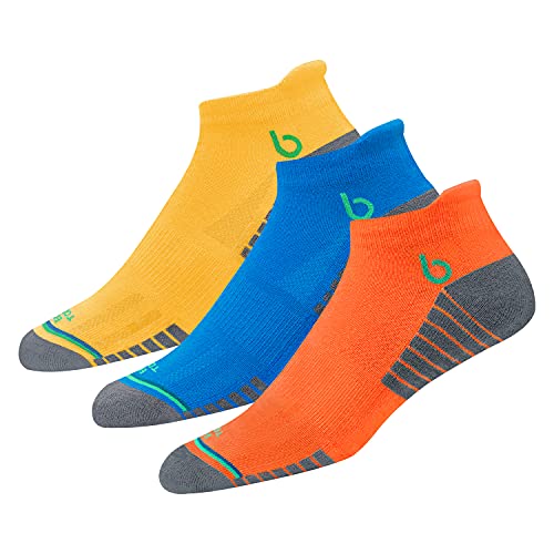 BAMBOS Öko-Touch 3 Paar Sneakersocken Herren Damen Kurze Sportsocken Laufen, Gym & Fitness Unisex Bambus Socken (EU 43-46, Mehrfarbig) von BAMBOS