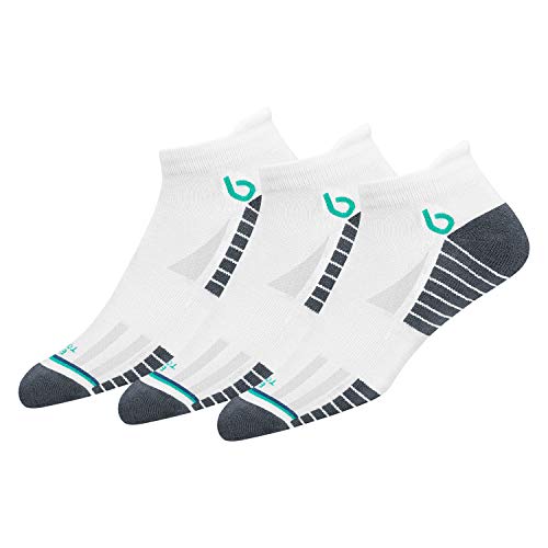 BAMBOS Öko-Touch 3 Paar Sneakersocken Herren Damen Kurze Sportsocken Laufen, Gym & Fitness Unisex Bambus Socken (EU 43-46, Öko Weiß) von BAMBOS
