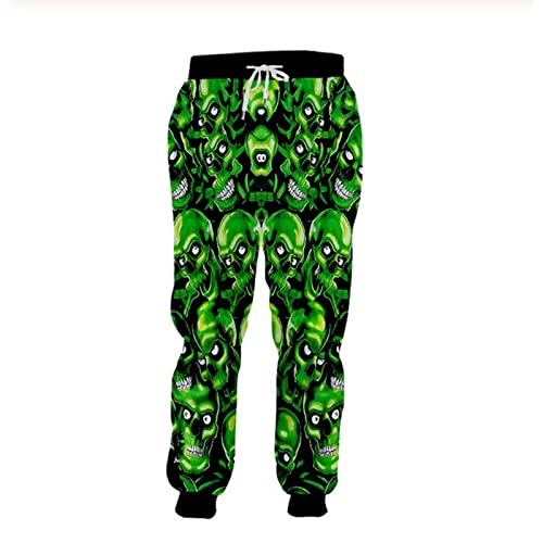 BANAITIE Herren 3D Totenkopf Volldruck Horror Jogginghose Hip Hop Harajuku Freizeithose Unisex Bequeme Sporthose,2,m von BANAITIE