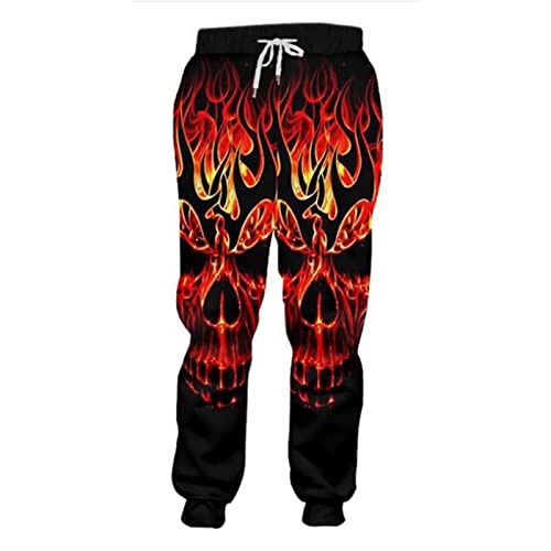 BANAITIE Herren 3D Totenkopf Volldruck Horror Jogginghose Hip Hop Harajuku Freizeithose Unisex Bequeme Sporthose,4,XL von BANAITIE