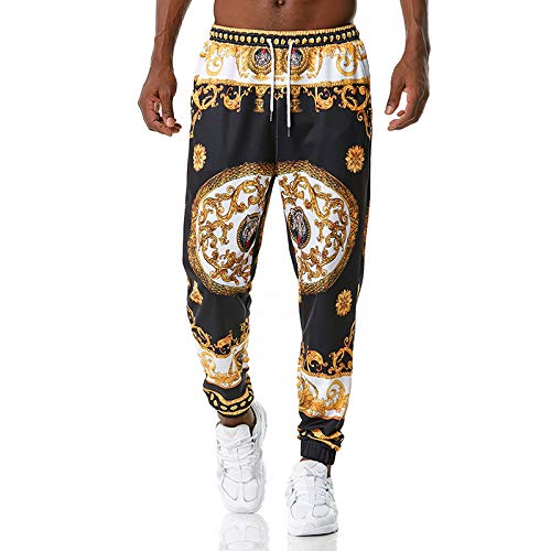 Herren 3D Totenkopf Volldruck Horror Jogginghose Hip Hop Harajuku Freizeithose Unisex Bequeme Sporthose,13,XL von BANAITIE