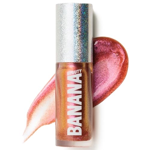 Banana Beauty 3D Glitter Lipgloss Disco Fever – Plumping Lipgloss mit Juicy Look – Nicht klebende Formel – Lipglos mit Maracuja-Öl – Glänzender Lip Gloss – Must Have Beauty Zubehör von BANANA BEAUTY