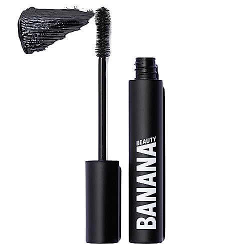 Banana Beauty vegane Mascara schwarz (Volume up) – intensiver und langanhaltender Augen Make-up Look – für volle und voluminöse Wimpern von BANANA BEAUTY