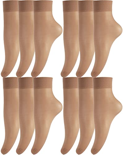 BANANALU 12 Paar 20 Den Nylon Socken feinstrumpfsöckchen Großpackung Vera 20 Daino One Size von BANANALU