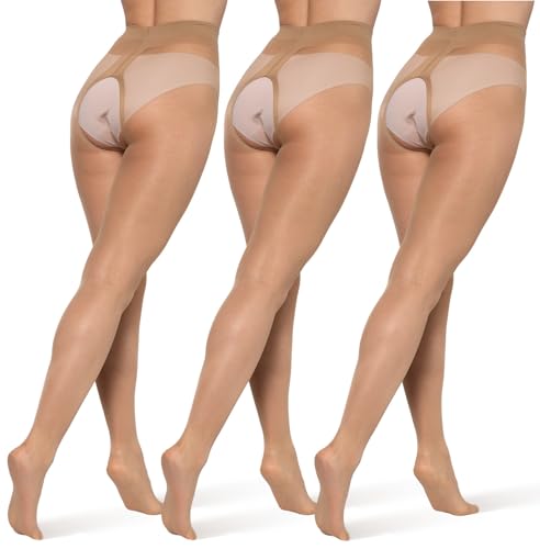 BANANALU 20 Den Ouvert Strumpfhose mit offenem Schritt Große Öffnung Plus Intimo Plus 20 Daino - 3er Set M von BANANALU