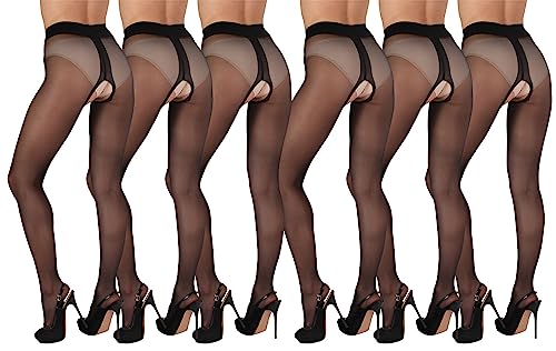 BANANALU 20 Den Ouvert Strumpfhose mit offenem Schritt Intimo 20 Nero - 6er Set L von BANANALU