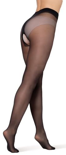 BANANALU 20 Den Ouvert Strumpfhose mit offenem Schritt Intimo 20 Nero L von BANANALU