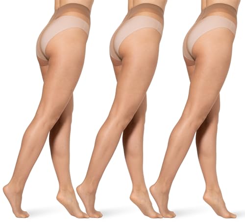 BANANALU 8 Den Ultra transparente elastische Feinstrumpfhose für Sommer Summer 8 Bronze L / 3er Set von BANANALU