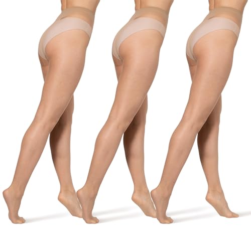 BANANALU 8 Den Ultra transparente elastische Feinstrumpfhose für Sommer Summer 8 Natural L / 3er Set von BANANALU