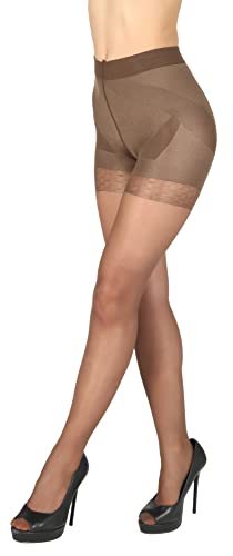 BANANALU Bauch Bein Po Strumpfhose 20 Den figurformende Miederhose mit shaping Effekt Slim 20 Mocca L von BANANALU