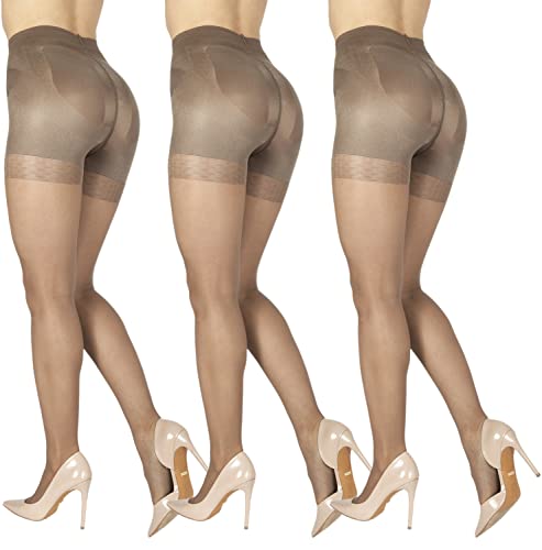 BANANALU Bauch Bein Po Strumpfhose 20 Den figurformende Miederhose mit shaping Effekt Slim 20 Shade S / 3er Set von BANANALU