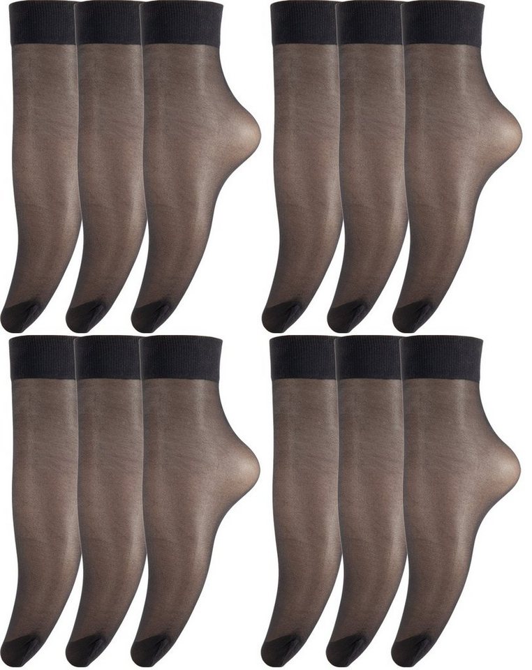 BANANALU Feinsöckchen Feinsocken Nylon Socken feinstrumpfsöckchen Großpackung (12-Paar) von BANANALU