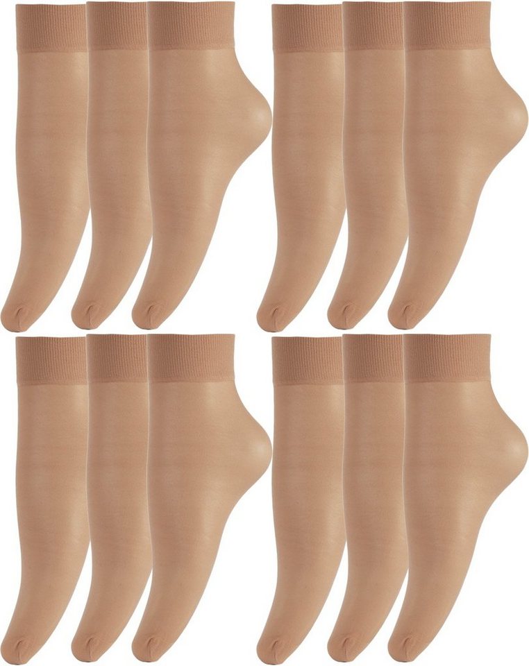 BANANALU Feinsöckchen Feinsocken Nylon Socken feinstrumpfsöckchen Großpackung (12-Paar) von BANANALU