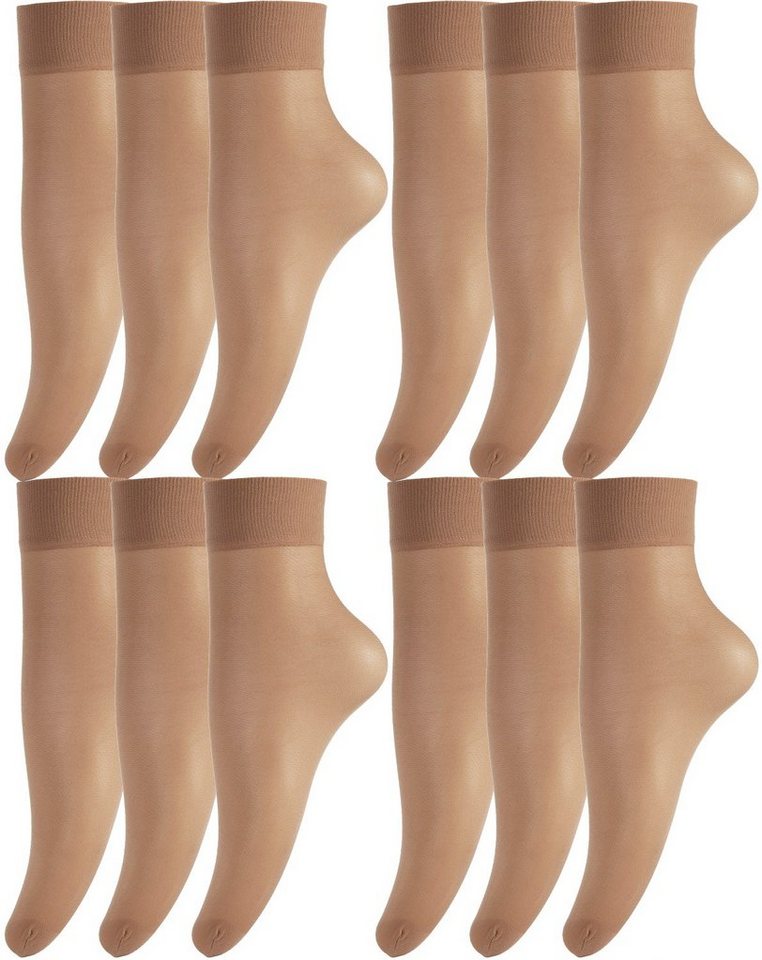 BANANALU Feinsöckchen Feinsocken Nylon Socken feinstrumpfsöckchen Großpackung (24-Paar) von BANANALU
