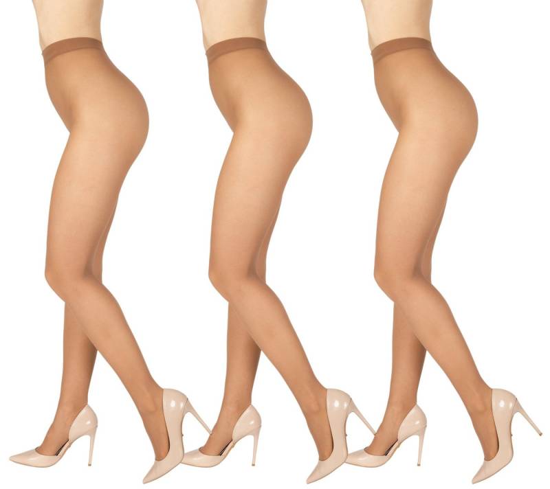 BANANALU Feinstrumpfhose Anti Laufmasche Extra Matt Strumpfhose mit Tulle Effekt Reißfest 30 DEN (3 St) von BANANALU