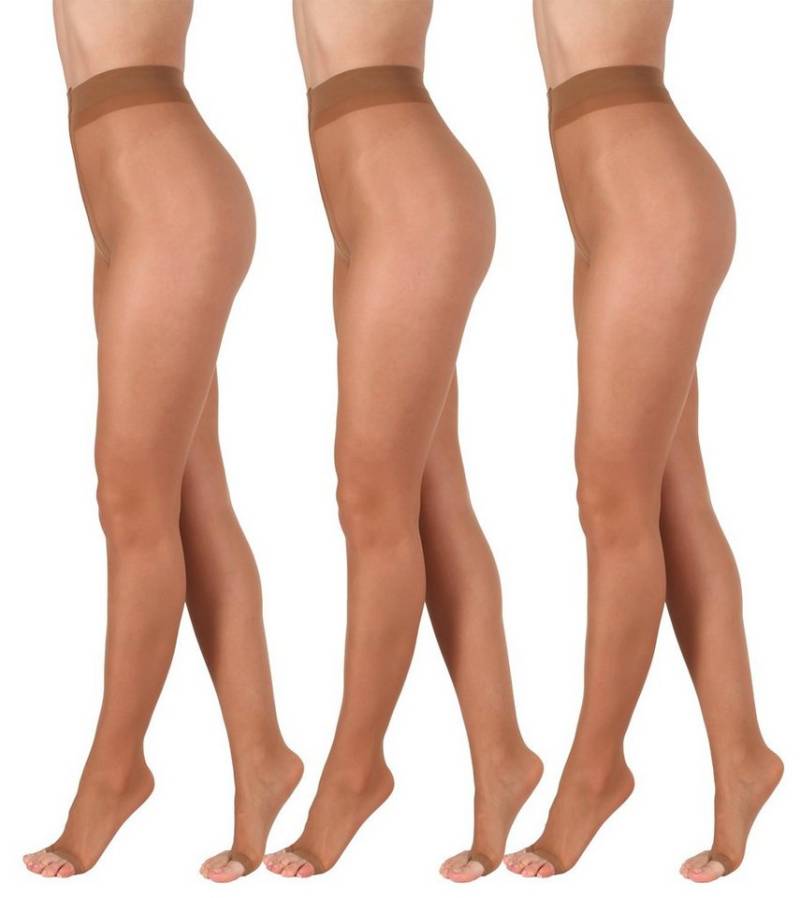 BANANALU Feinstrumpfhose zehenfreie weiche Strumpfhose Toeless transparent Open Toe 15 DEN (3 St) von BANANALU