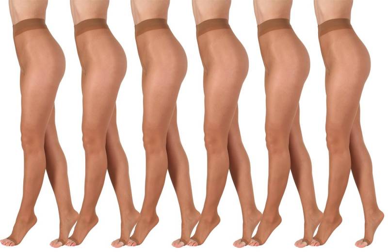 BANANALU Feinstrumpfhose zehenfreie weiche Strumpfhose Toeless transparent Open Toe 15 DEN (6 St) von BANANALU