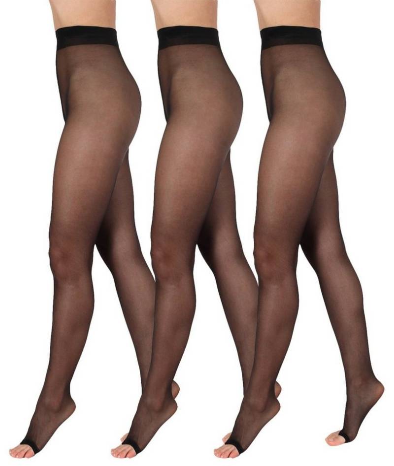 BANANALU Feinstrumpfhose zehenfreie weiche Strumpfhose Toeless transparent Open Toe 15 DEN (3 St) von BANANALU