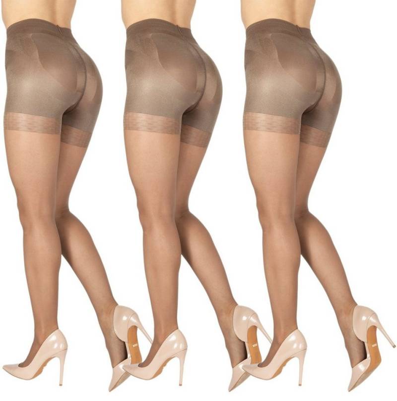 BANANALU Feinstrumpfhose Bauch Bein Po Strumpfhose figurformende Miederhose mit shaping Effekt 20 DEN (3 St) von BANANALU