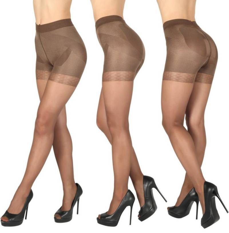 BANANALU Feinstrumpfhose Bauch Bein Po Strumpfhose figurformende Miederhose mit shaping Effekt 20 DEN (3 St) von BANANALU